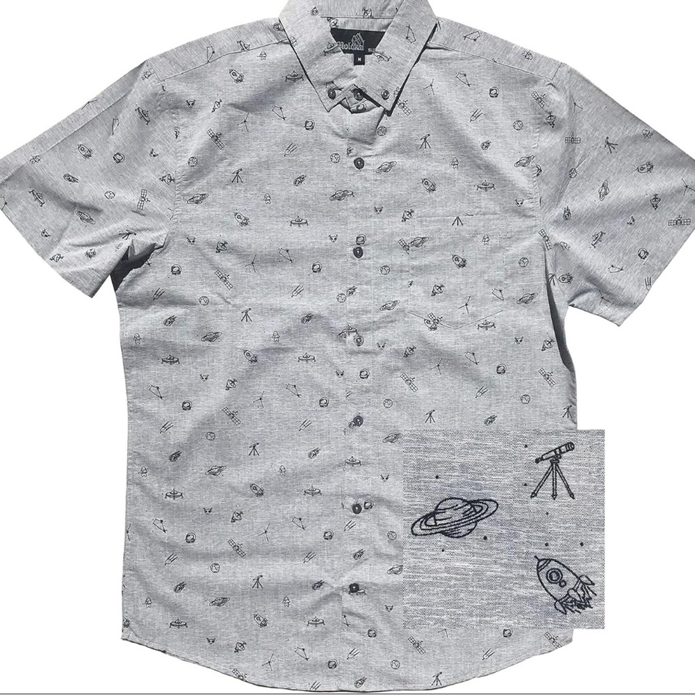 Molokai Surf Co Melting Ying Yang Button Down Dress Shirt Size Xl/Extra Large - Picture 1 of 11